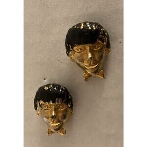 RARE Vintage 1960s Beatles Head Pin Tie Tack. Set Of 2